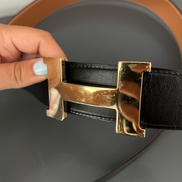 Hermes reversible belt in brown/black. - Picture 4 of 9